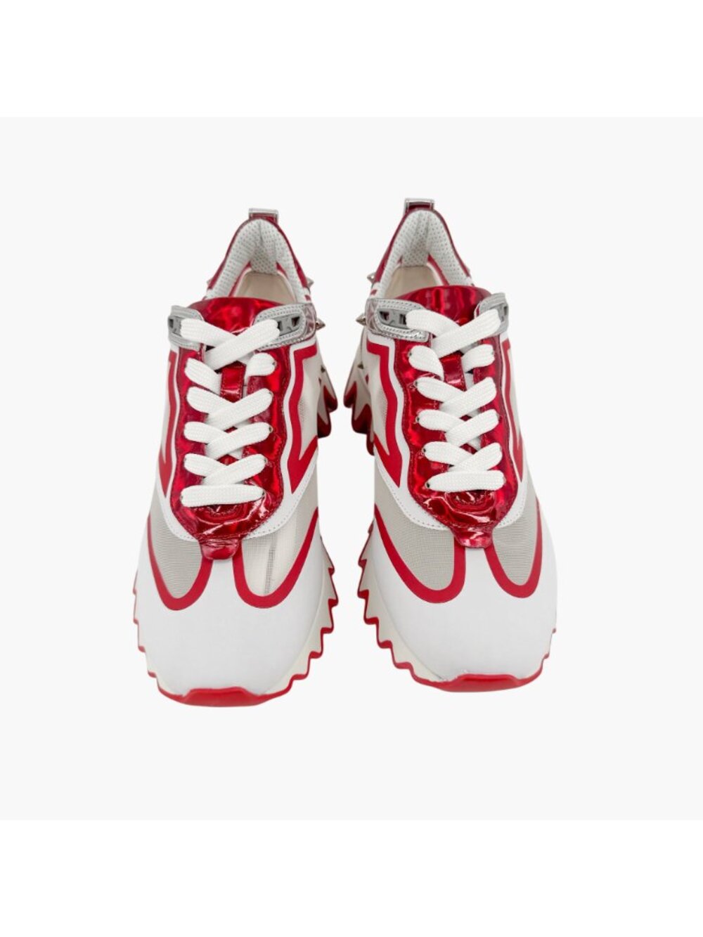 Christian Louboutin Sharkina Sneakers White Red Shark Size 37 US 7 Women's - Picture 3 of 15